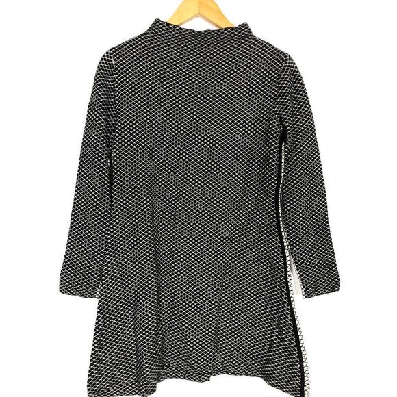 Victor Glemaud Dress Checked Cashmere Cotton Mock Neck Mini Black White L - Picture 4 of 11